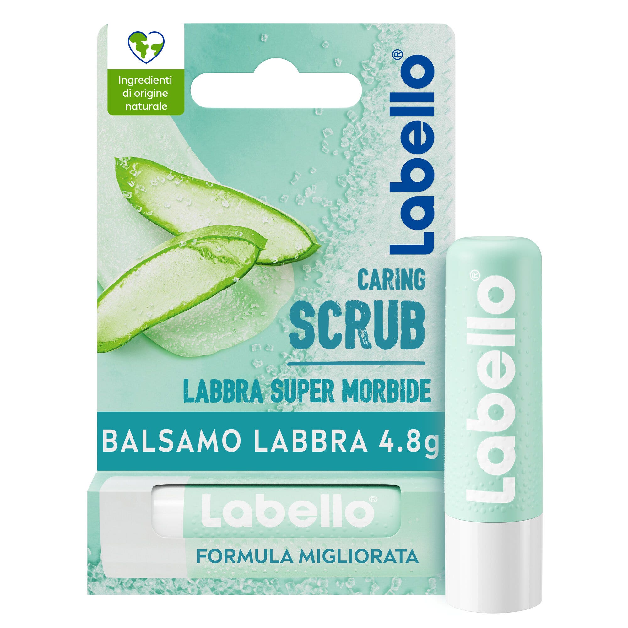 Labello Scrub Idratante Aloe Vera Balsamo Labbra Con Particelle Esfolianti E Aloe Vera 4,8g-1
