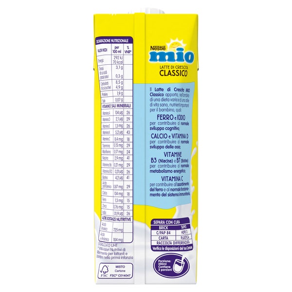 Nestlè Mio Latte Di Crescita Classico Liquido Brick 500ml-2