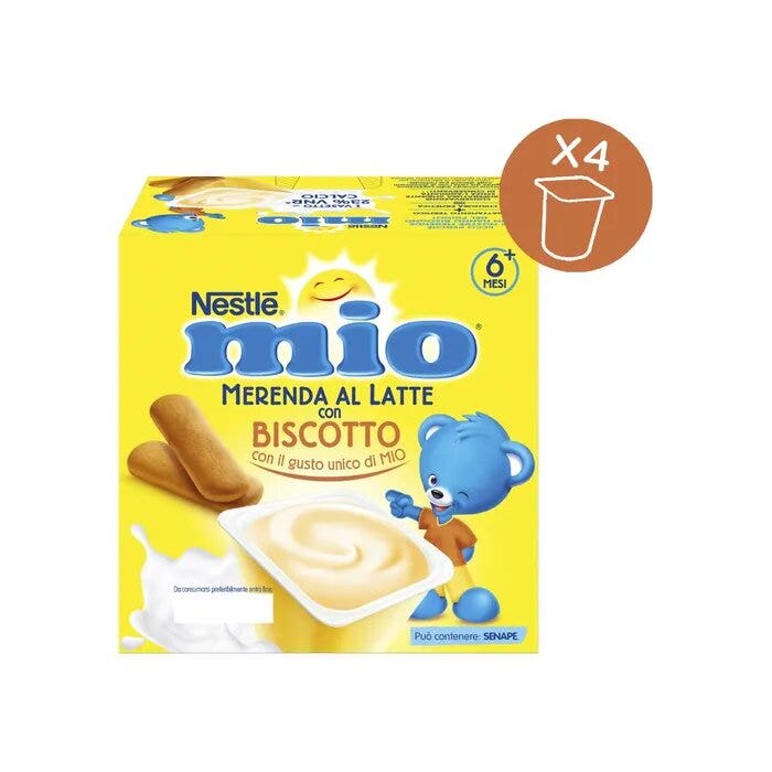 Nestlè Mio Merenda Al Latte Biscotto 4 Vasetti Da 100g-9
