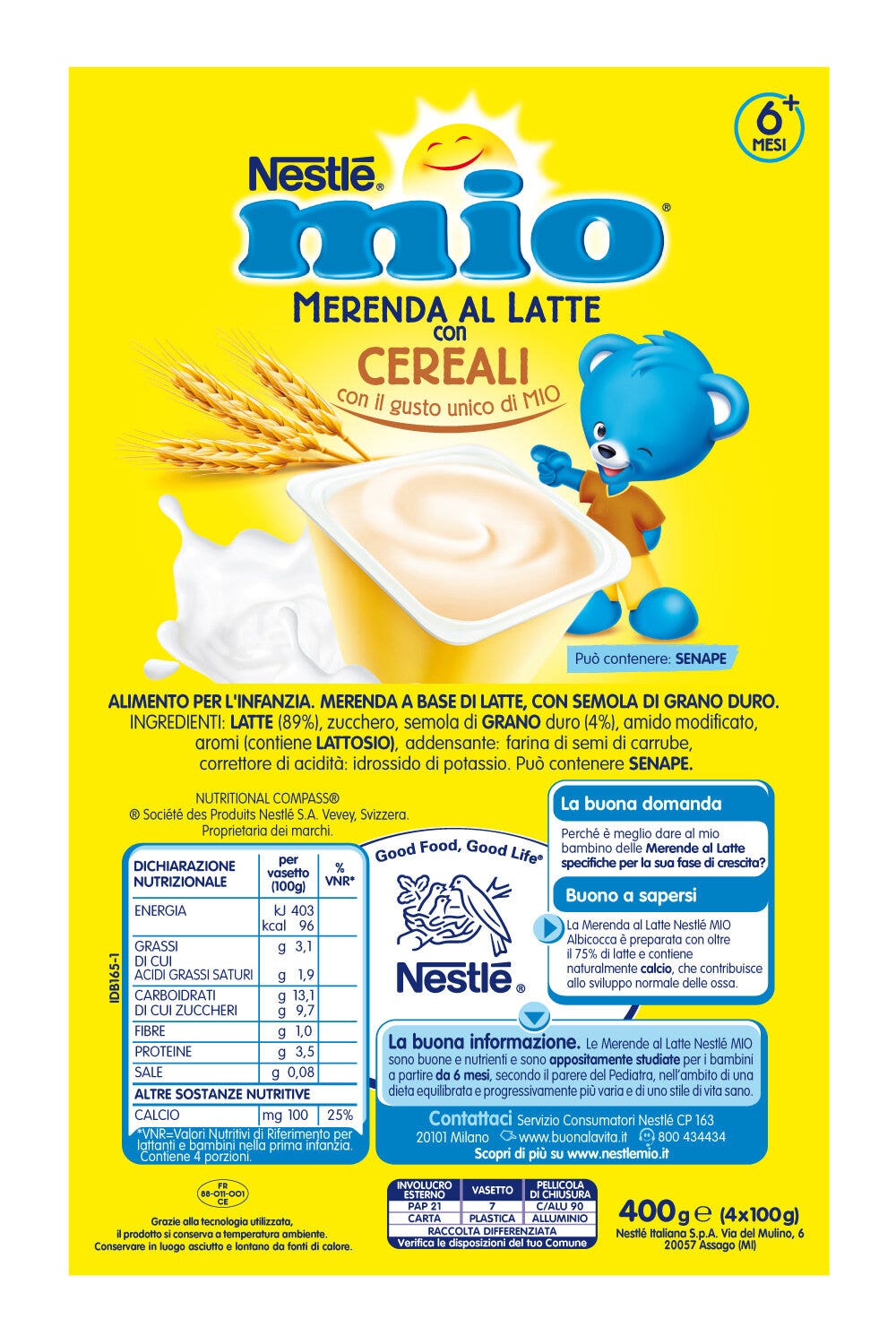 Nestlè Mio Merenda Al Latte Cereali 4 Vasetti Da 100g-8