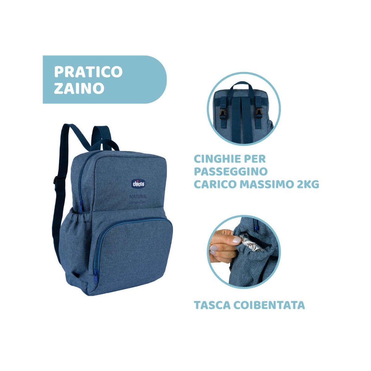 Chicco Natural Sensation Zaino Detergente Corpo&Capelli + Crema Lenitiva + Salviette-3