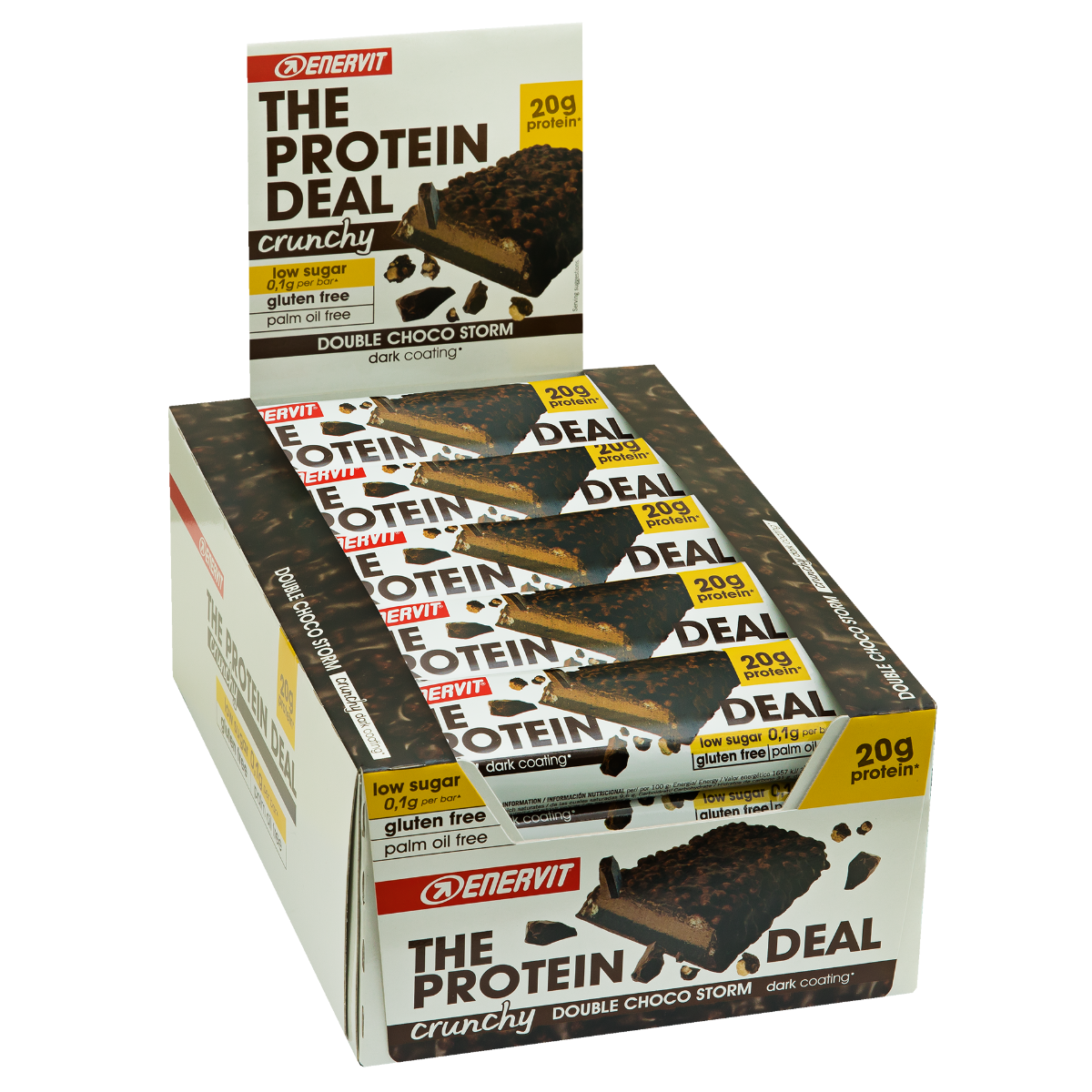 Enervit The Protein Deal Protein Bar Crunchy Double Choco 25 Barrette Da 55g-1