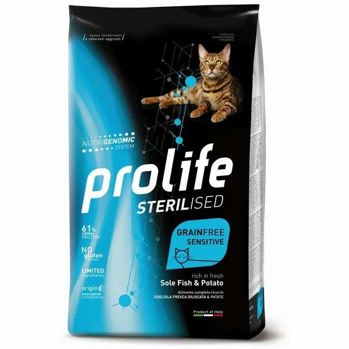 Prolife Cat Sterilised Grain Free Cibo Secco Per Gatti Adulti Sogliola E Patate 1,5kg-1