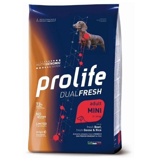 Prolife Dog Dual Fresh Adult Mini Beef Goose & Rice 600g-1