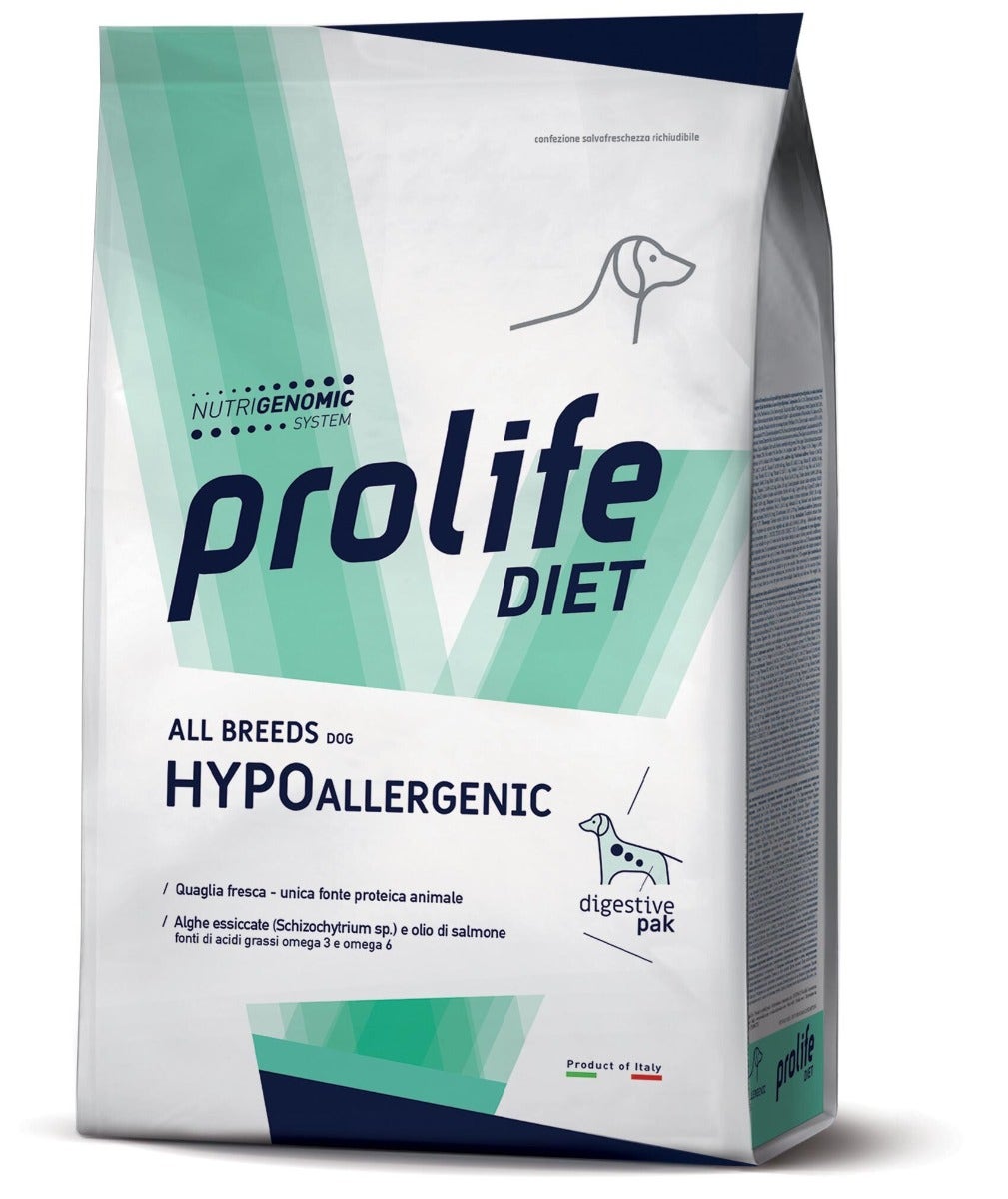 Prolife Dog Diet Hypoallergenic Quaglia Cibo Secco Per Cani All Breeds 8kg-1
