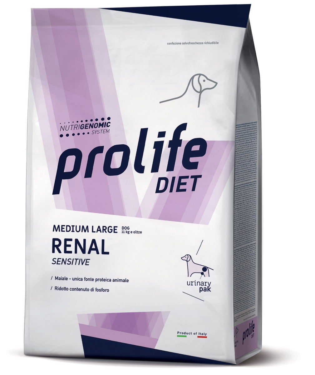 Prolife Dog Diet Renal Sensitive Cibo Secco Per Cani Taglia Media/Grande Sacco 8kg-1