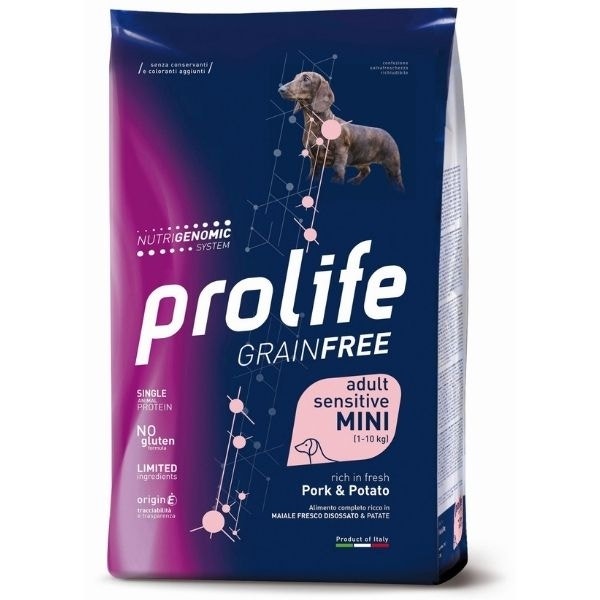 Prolife Grain Free Adult Sensitive Pork & Potato Cibo Secco Per Cani Taglia Piccola Sacco 600g-1
