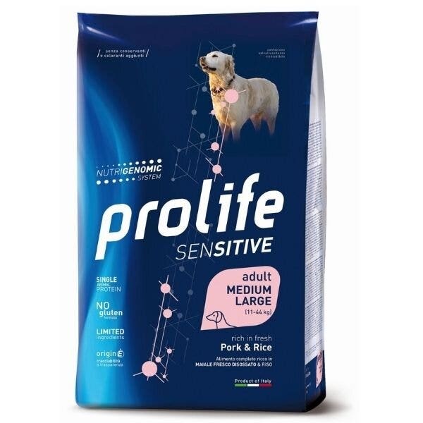 Prolife Sensitive Adult Medium/Large Pork & Rice Cibo Secco Per Cani Taglia Grande Sacco 2,5 kg-2