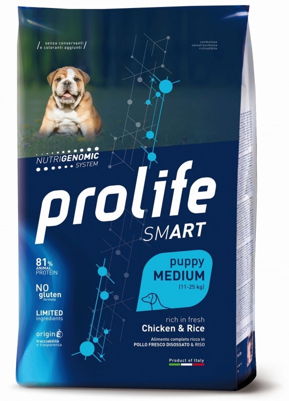 Prolife Dog Smart Chicken & Rice Cibo Secco Per Cani Cuccioli Taglia Media Sacco 2,5 Kg-1