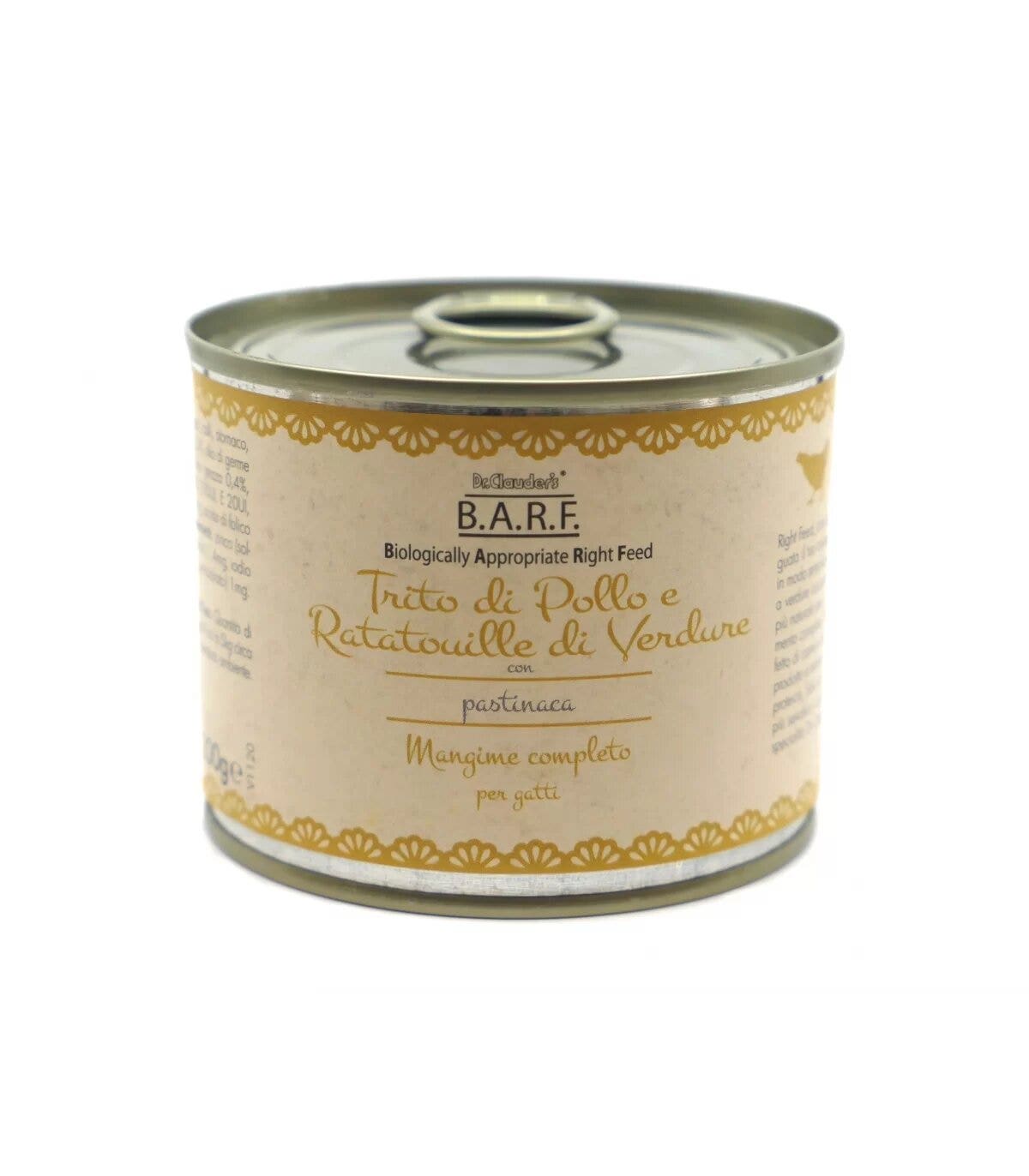 Barf Menu Completo Gatto Trito Di Pollo E Ratatouille Di Verdure Con Pastinaca 200g-1