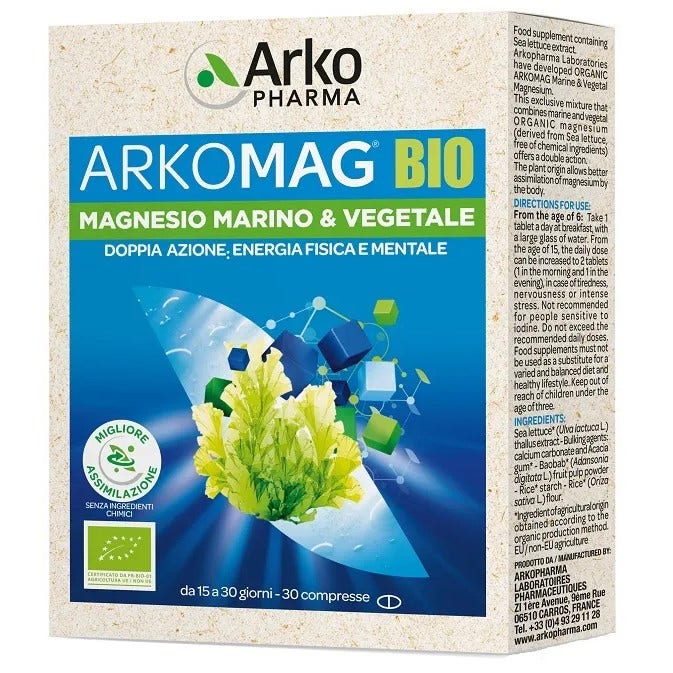 Arkomag Bio Magnesio Marino Vegetale 30 Compresse