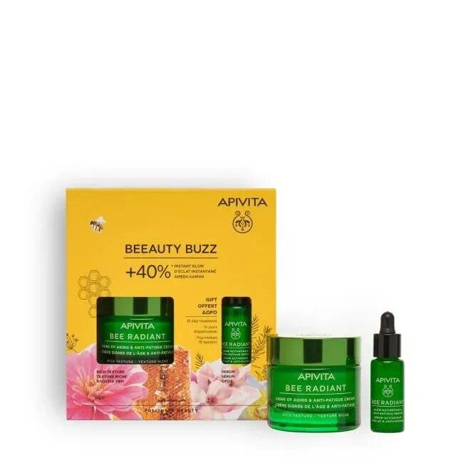 Apivita Set Bee Radiant Crema Ricca 50ml + Siero 10ml-2