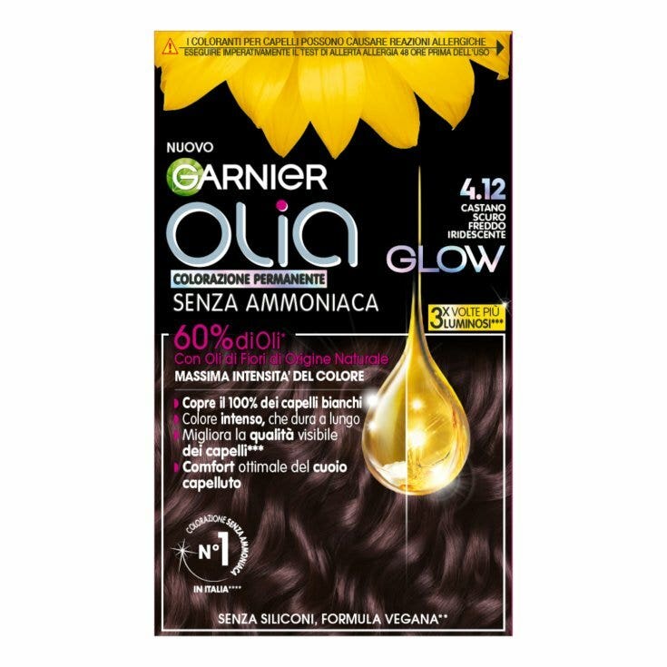 Garnier Olia Glow Colorazione Capelli 4.12 Castano Scuro Freddo-1