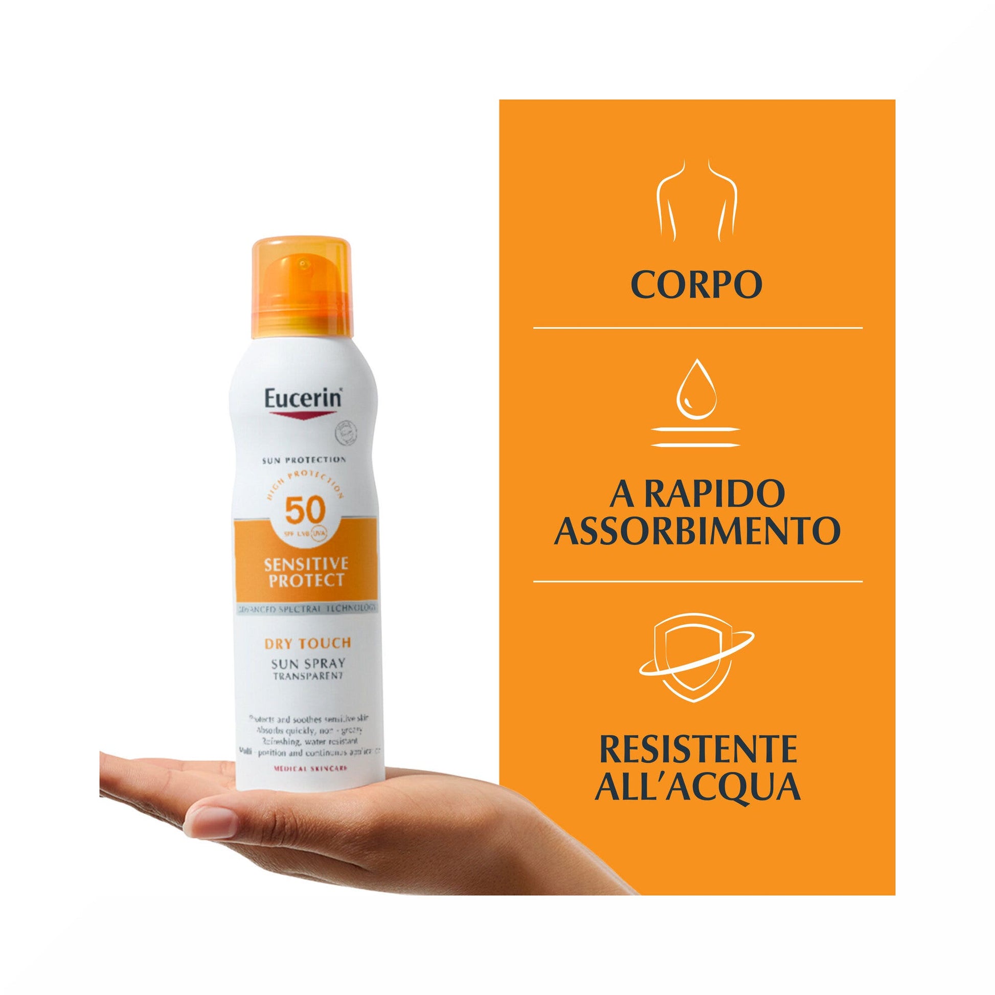 Eucerin Sun Spray Tocco Secco SPF50 200ml Protezione Solare-3