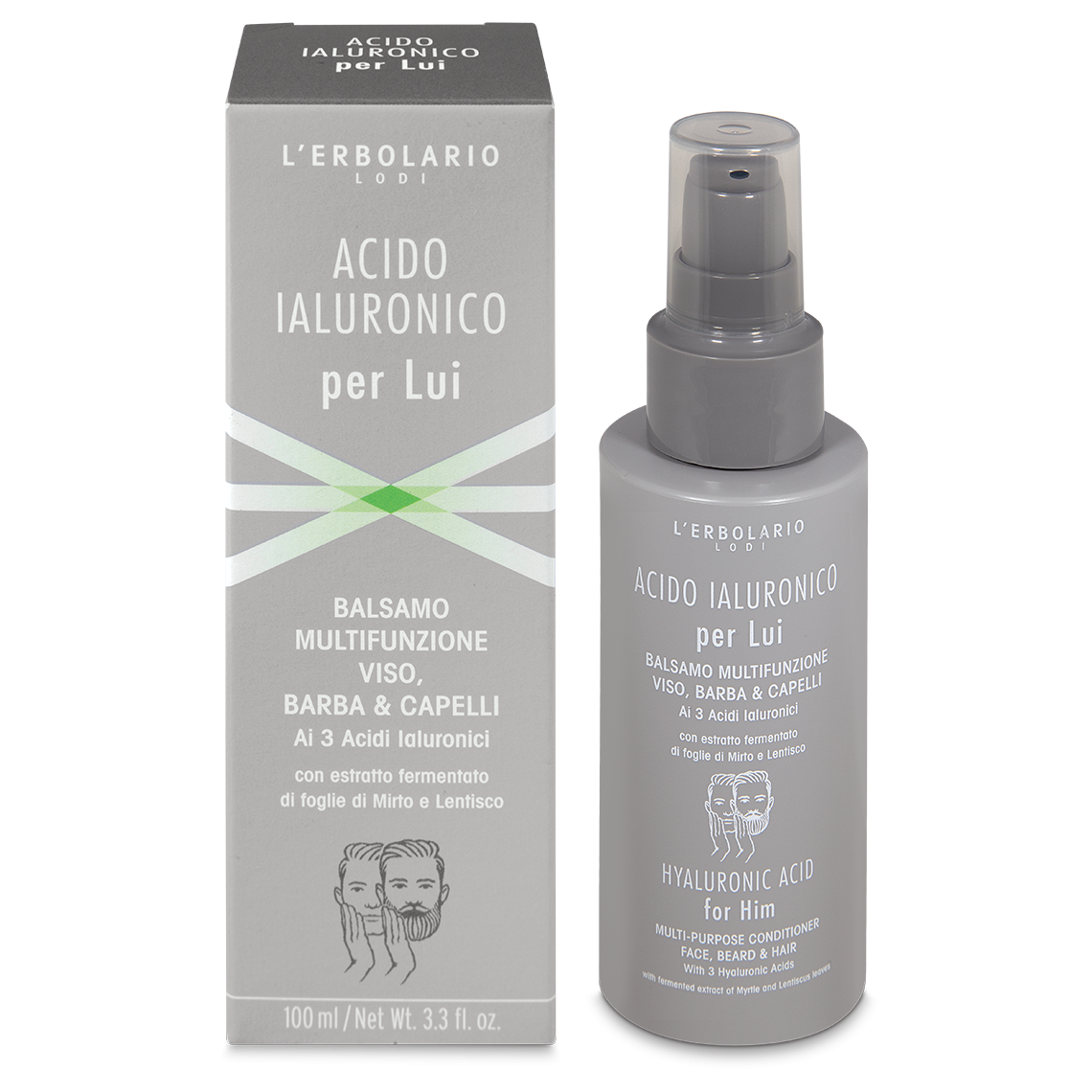 L'Erbolario Balsamo Viso Barba Capelli Acido Ialuronico Per Lui 100ml-1