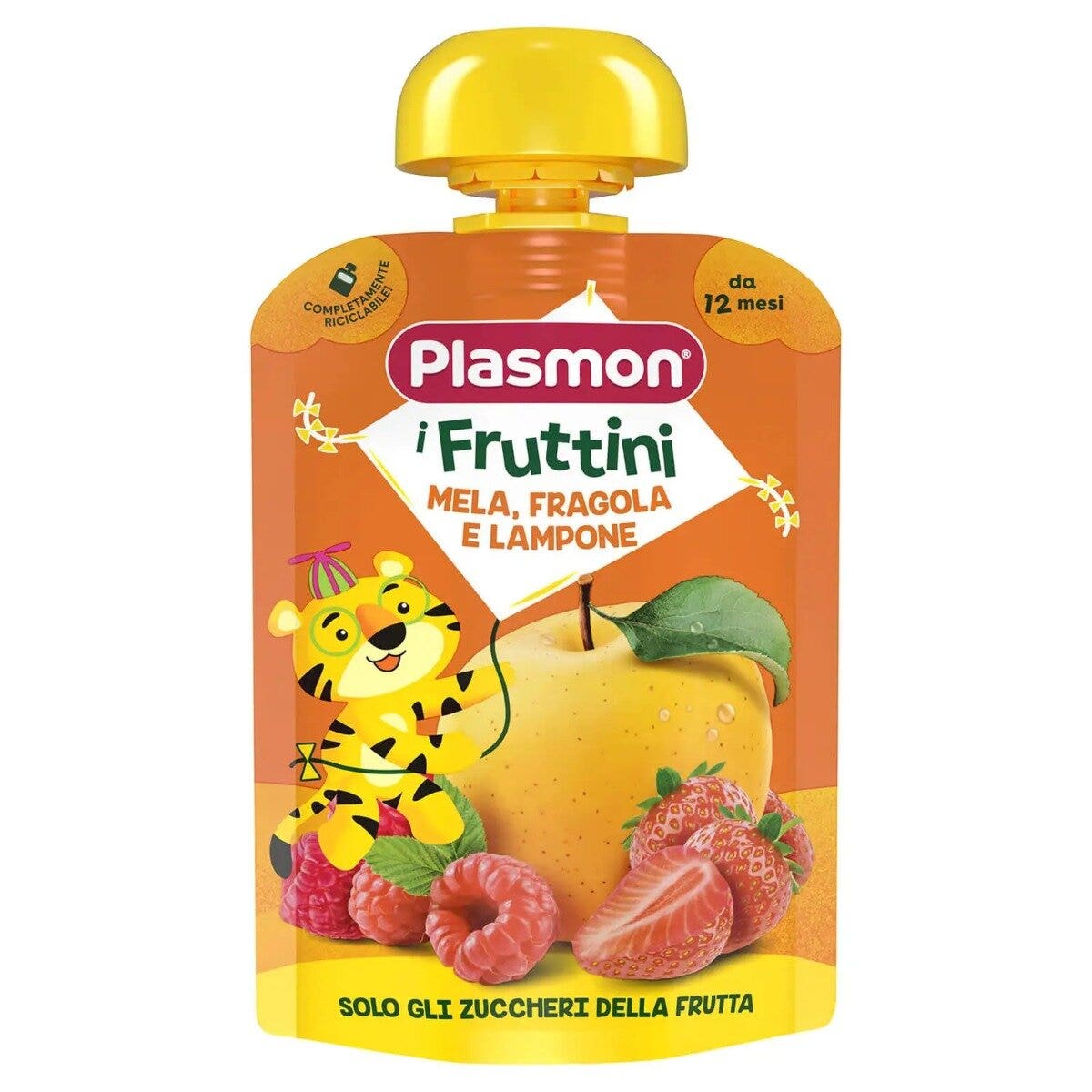 Plasmon I Fruttini Mela/Fragola/Lampone 130g-2