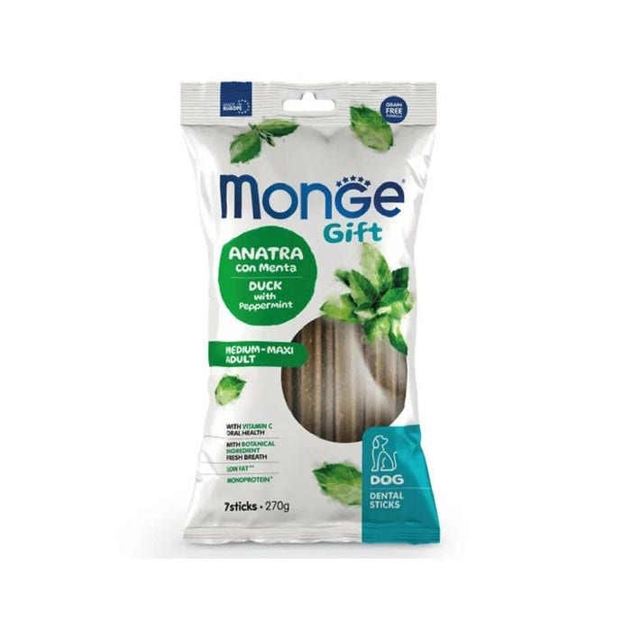 Monge Dental Sticks Anatra Con Menta Per Cani Adulti Medium/Maxi 270g-2