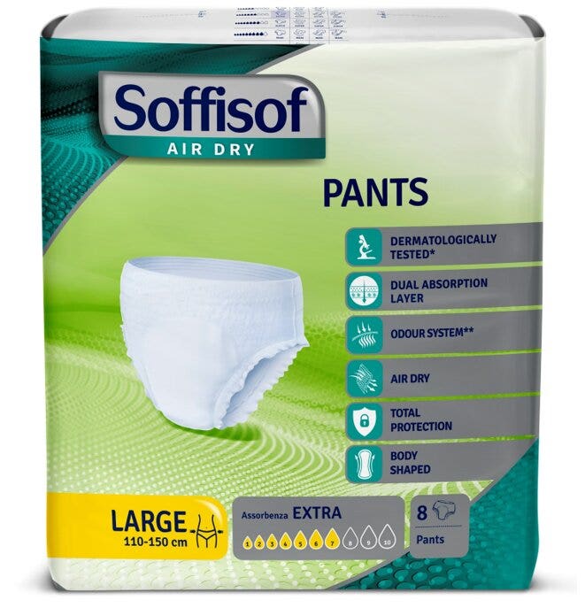 Soffisof Air Dry Pants Extra Taglia Large 8 Pezzi-1