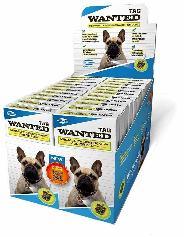 Wanted Tag Medaglietta Identificativa QR Code Per Cani 24 Pezzi-2
