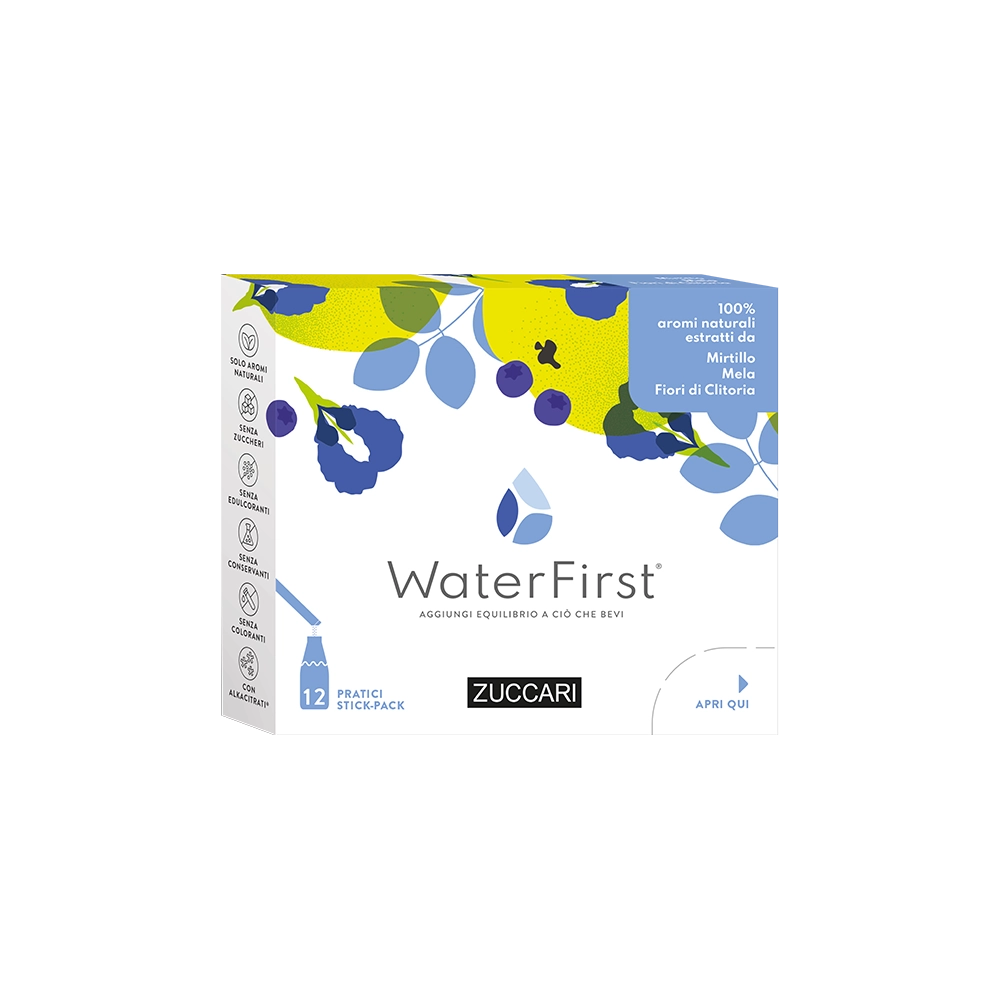 Zuccari WaterFirst Mirtillo, Mela, Fiori di Clitoria 12 Stick