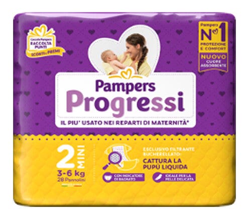 Pampers Progressi Taglia 2 Mini (3-6 kg) 28 Pezzi-2