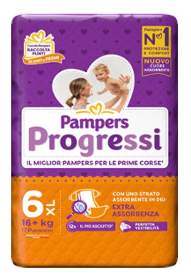 Pampers Progressi Taglia 6 XL (16+ kg) 17 Pezzi-1