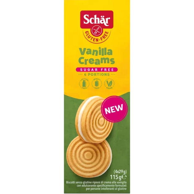 Schar Biscotti Con Crema Di Vaniglia Senza Zucchero 115g-1