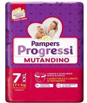 Pampers Progressi Mutandino Taglia 7 Extra Extra Large (17+ kg) 15 Pezzi-1