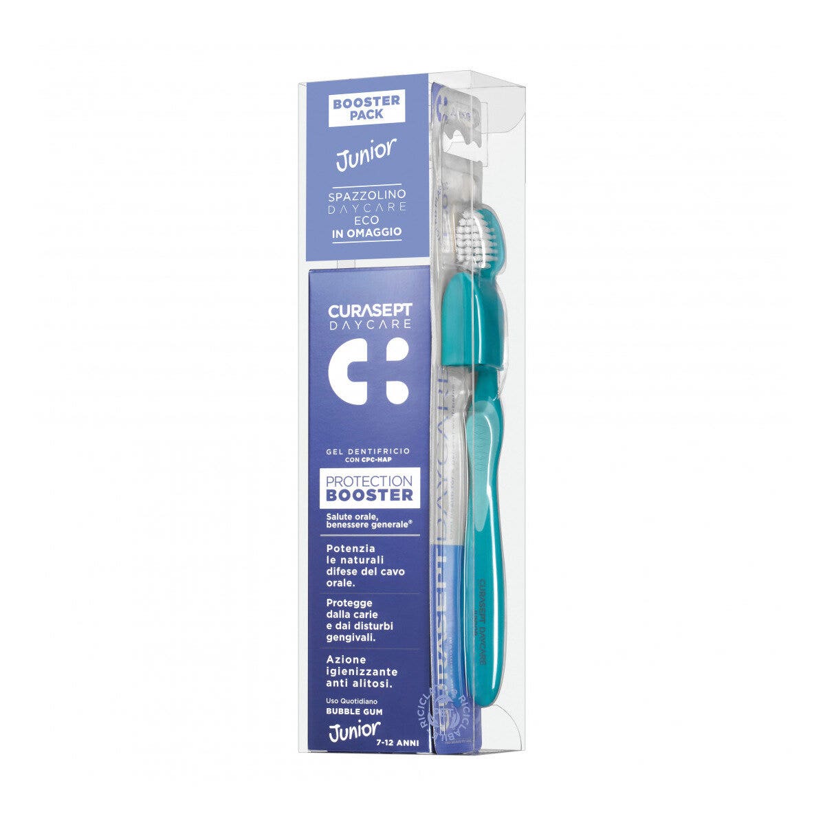 Curasept Daycare Protection Booster Dentifricio Bubble Gum 50ml + IN OMAGGIO Spazzolino Junior-1