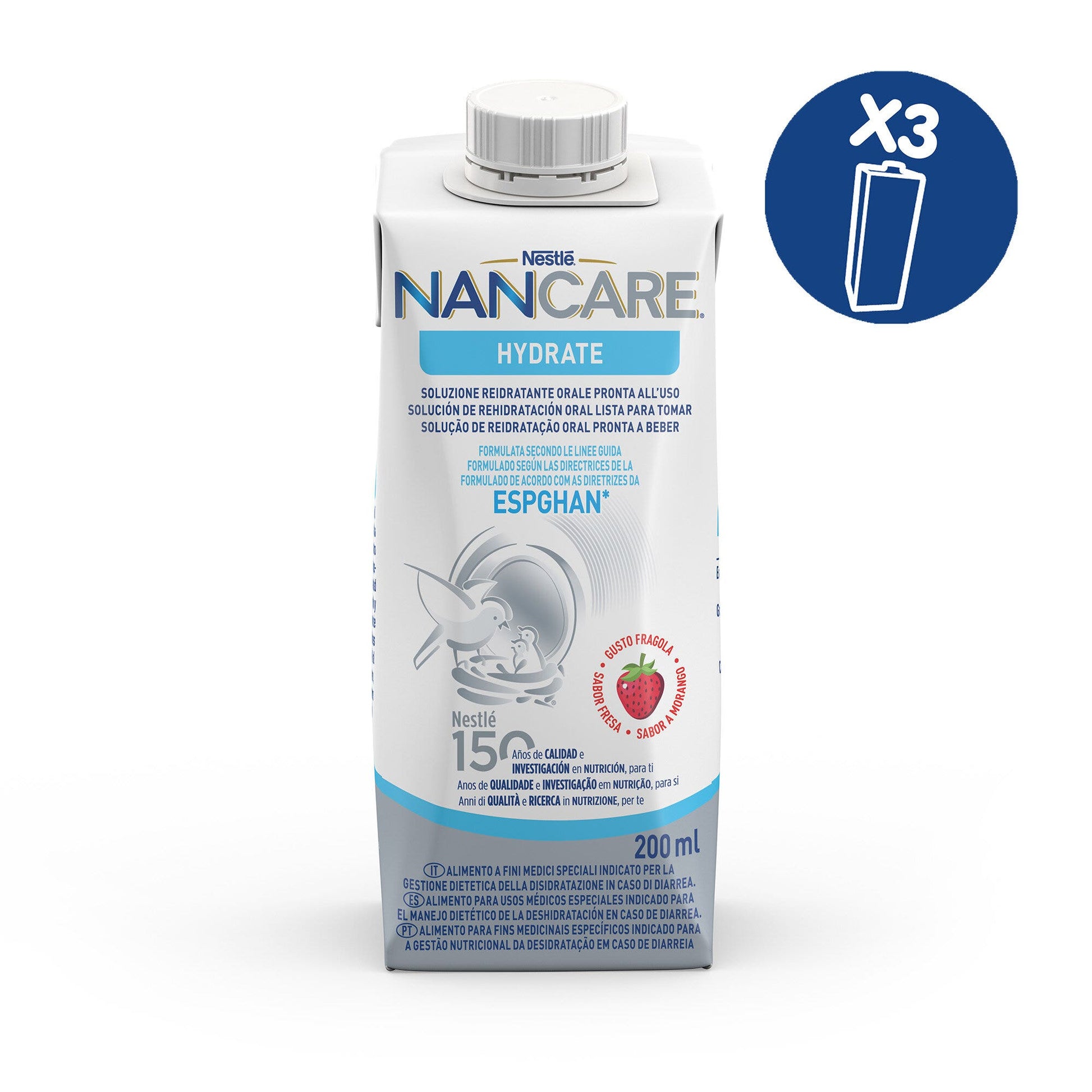 Nestlé Nancare Hydrate Alimento A Fini Medici Speciali Alla Fragola 3 Brick Da 200ml-8