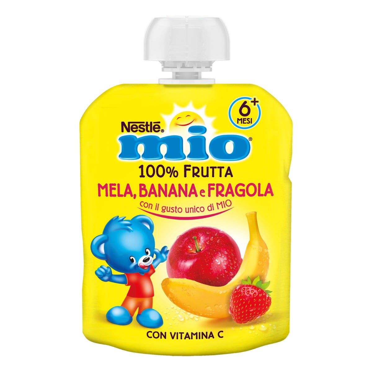 Nestlè Mio Merenda 100% Frutta Mela Banana E Fragola Da Spremere Pouch 90ml-2