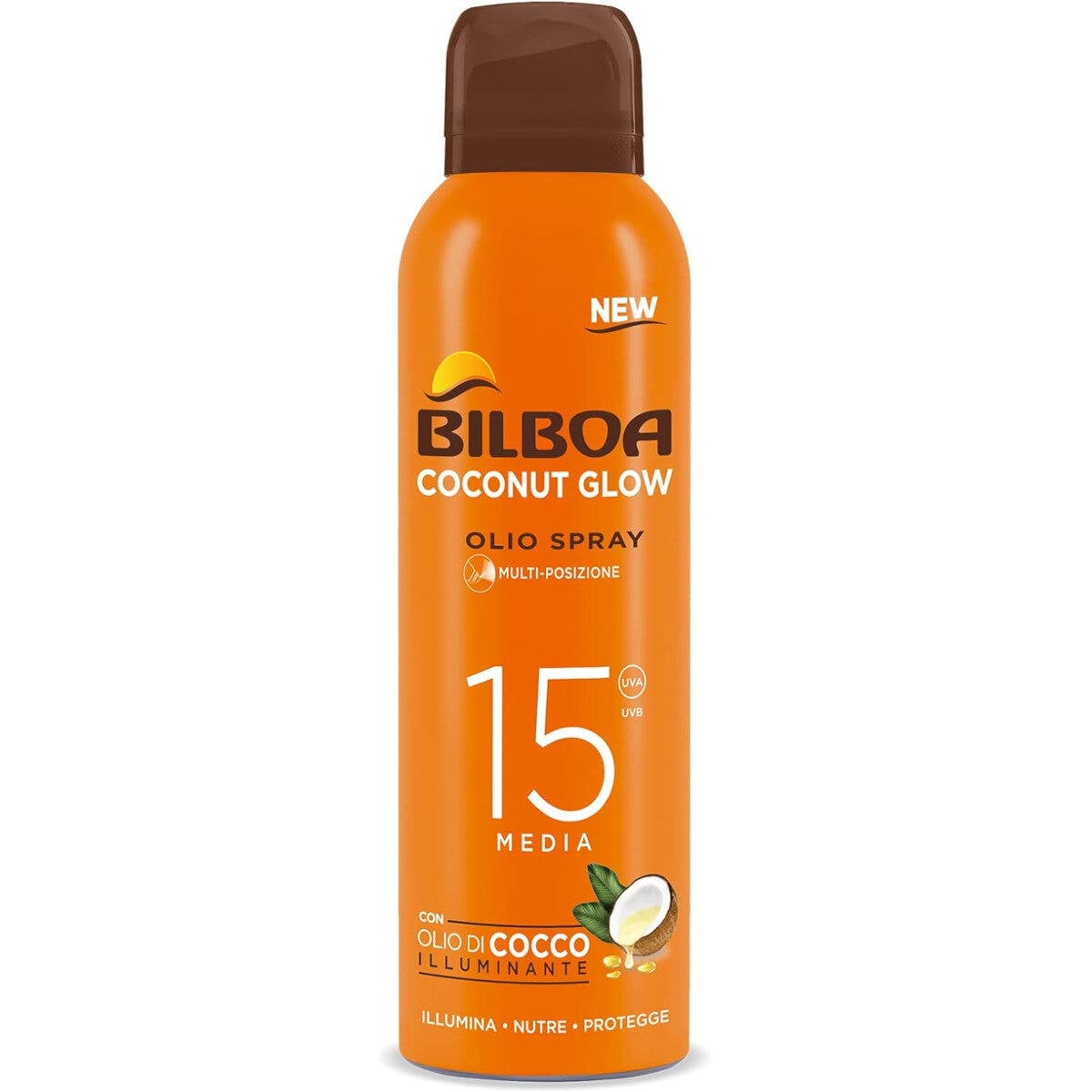 Bilboa Coconut Glow Olio Spray Solare Multiposizione SPF15 150ml-1