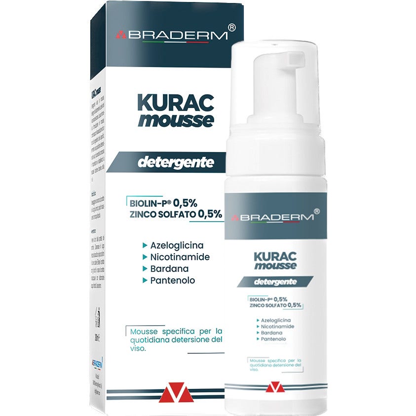 Braderm Kurac Mousse Detergente Viso 100ml-1