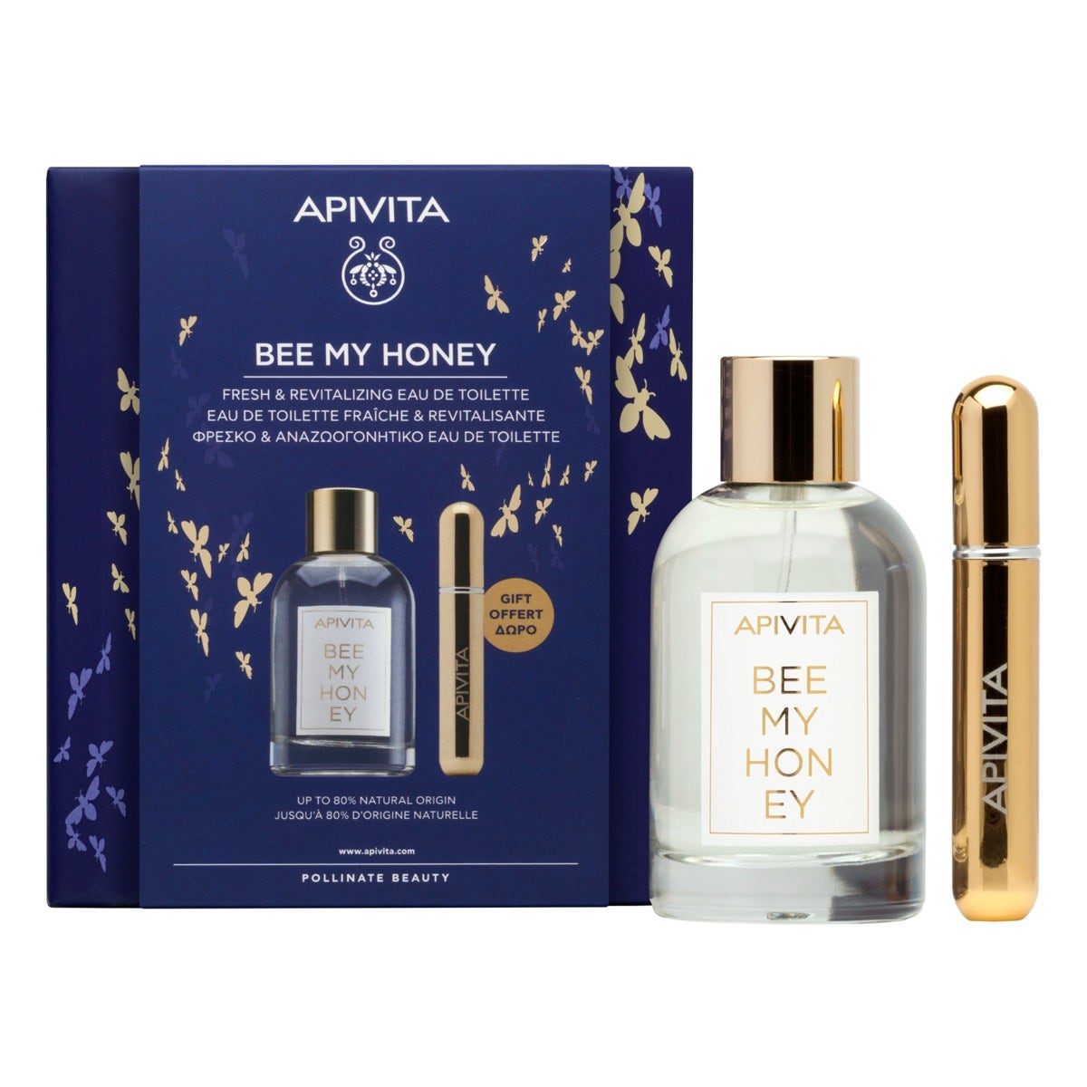 Apivita Bee My Honey EDT Rivitalizzante 100ml con Spray Ricaricabile 8ml-1