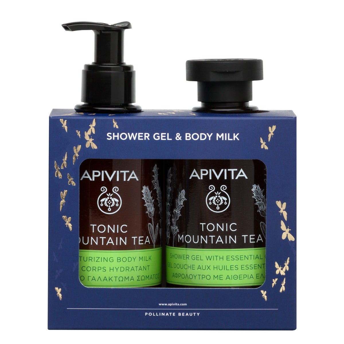 Apivita Cofanetto Gel Doccia 250ml + Latte Corpo al Tè di Montagna 200ml-1