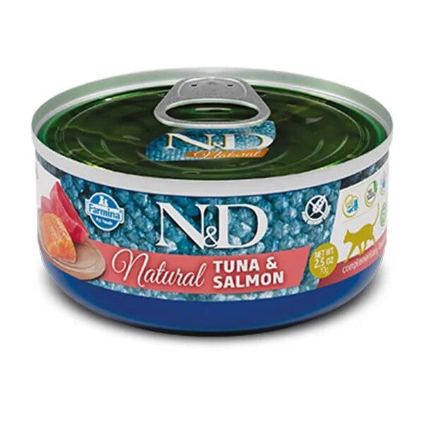 Farmina Natural & Delicious Natural Tonno & Salmone per Gatti 140g-2