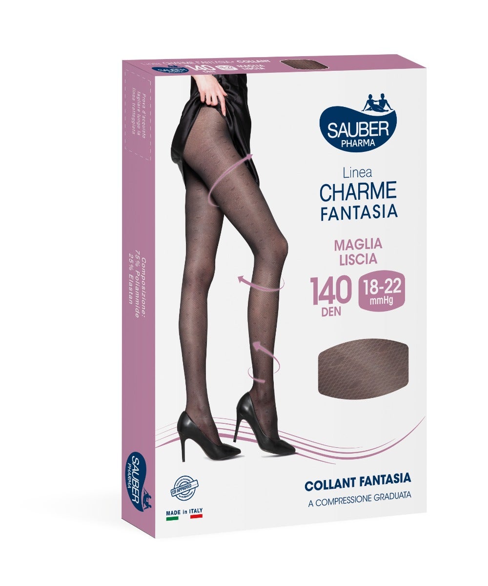 Sauber Linea Charme Fantasia Collant 140 Den Rombi Pois Taglia 3-1