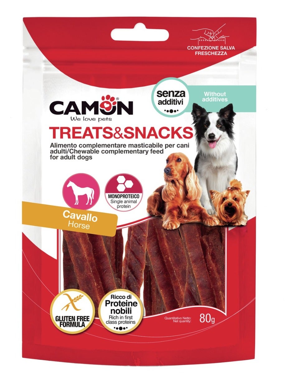Camon Strips di Cavallo Snack Per Cani 80g-0