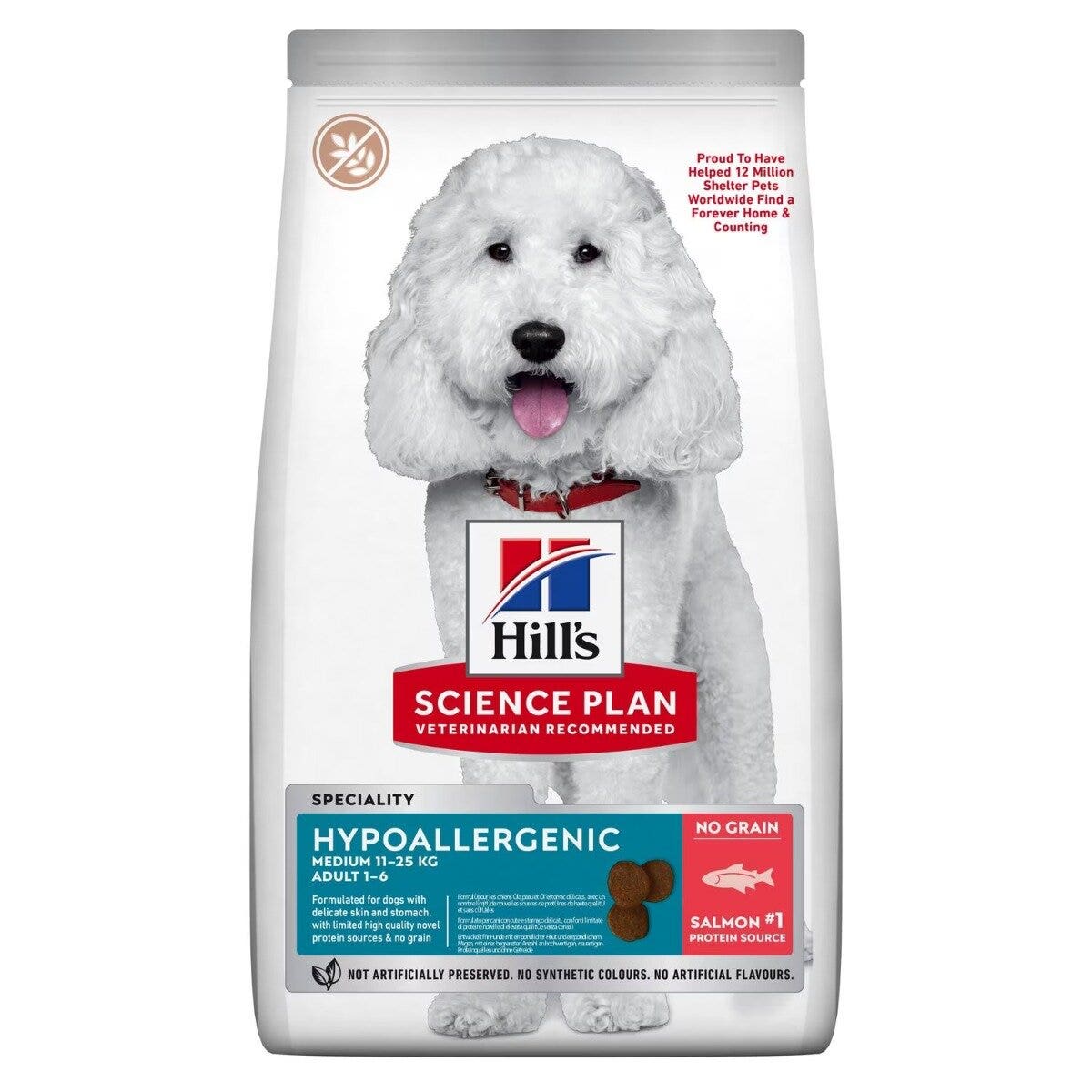 Hill's Science Plan Hypoallergenic Adult Crocchette al Salmone Per Cani Taglia Media Sacco 2,5 kg-6