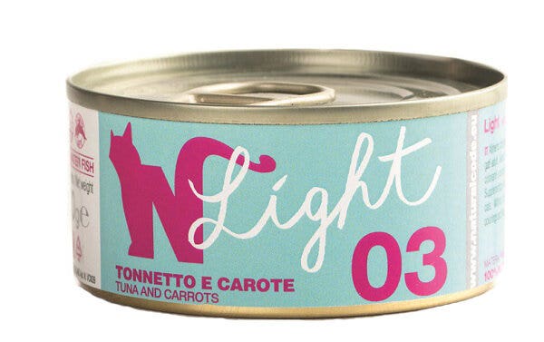 Natural Code Light 03 Tonnetto e Carote Gatti Adulti Lattina 4x70g-1