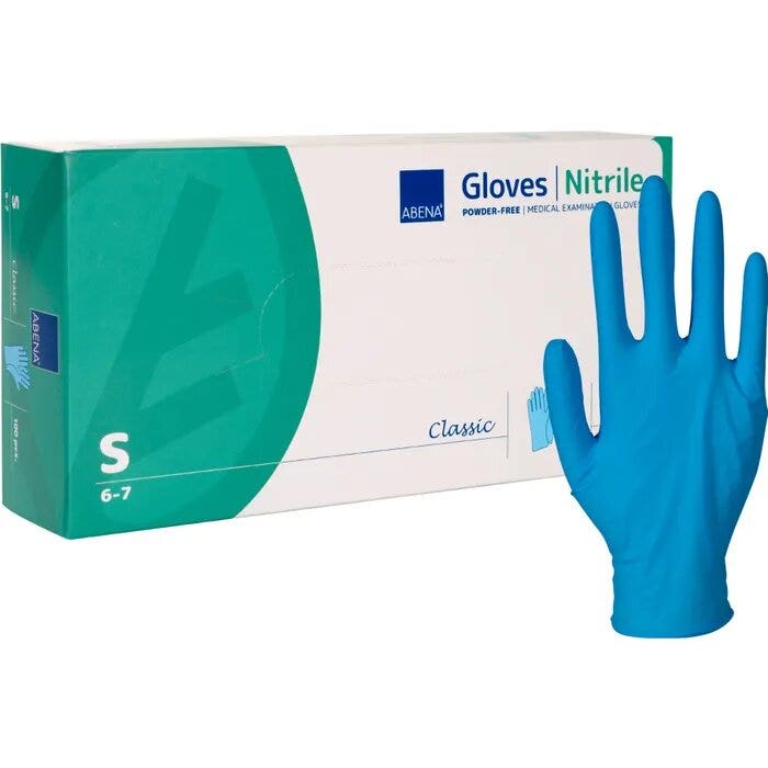 Abena Guanto Nitrile Senza Polvere Blu Taglia S 100 Pezzi-3