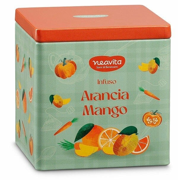 Neavita Infuso Arancia E Mango 10 Filtroscrigno In Square Tin Happy Fruits Verde-2