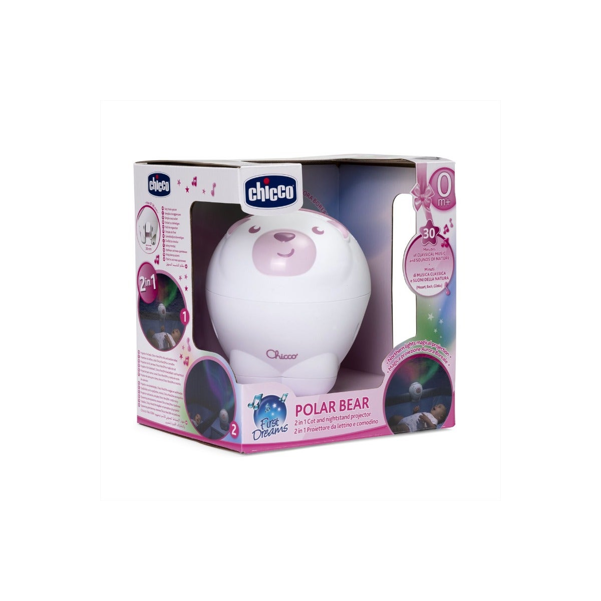 Chicco Orso Polare Proiettore E Carillon Rosa Per Neonato-3