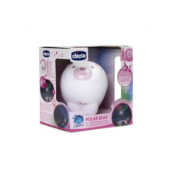 Chicco Orso Polare Proiettore E Carillon Rosa Per Neonato-7