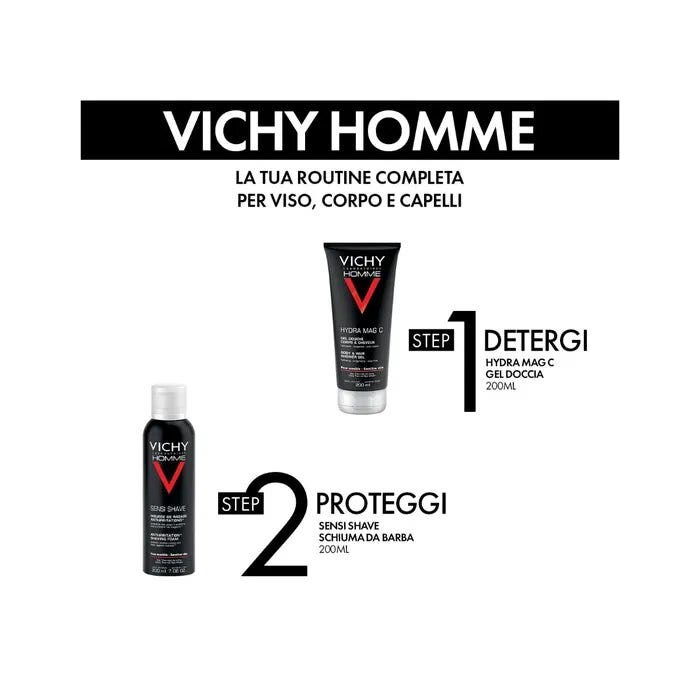 Vichy Cofanetto Regalo Natale Uomo Hydra Mag C Gel Doccia 200ml + Sensi Shave Schiuma da Barba 20ml-12