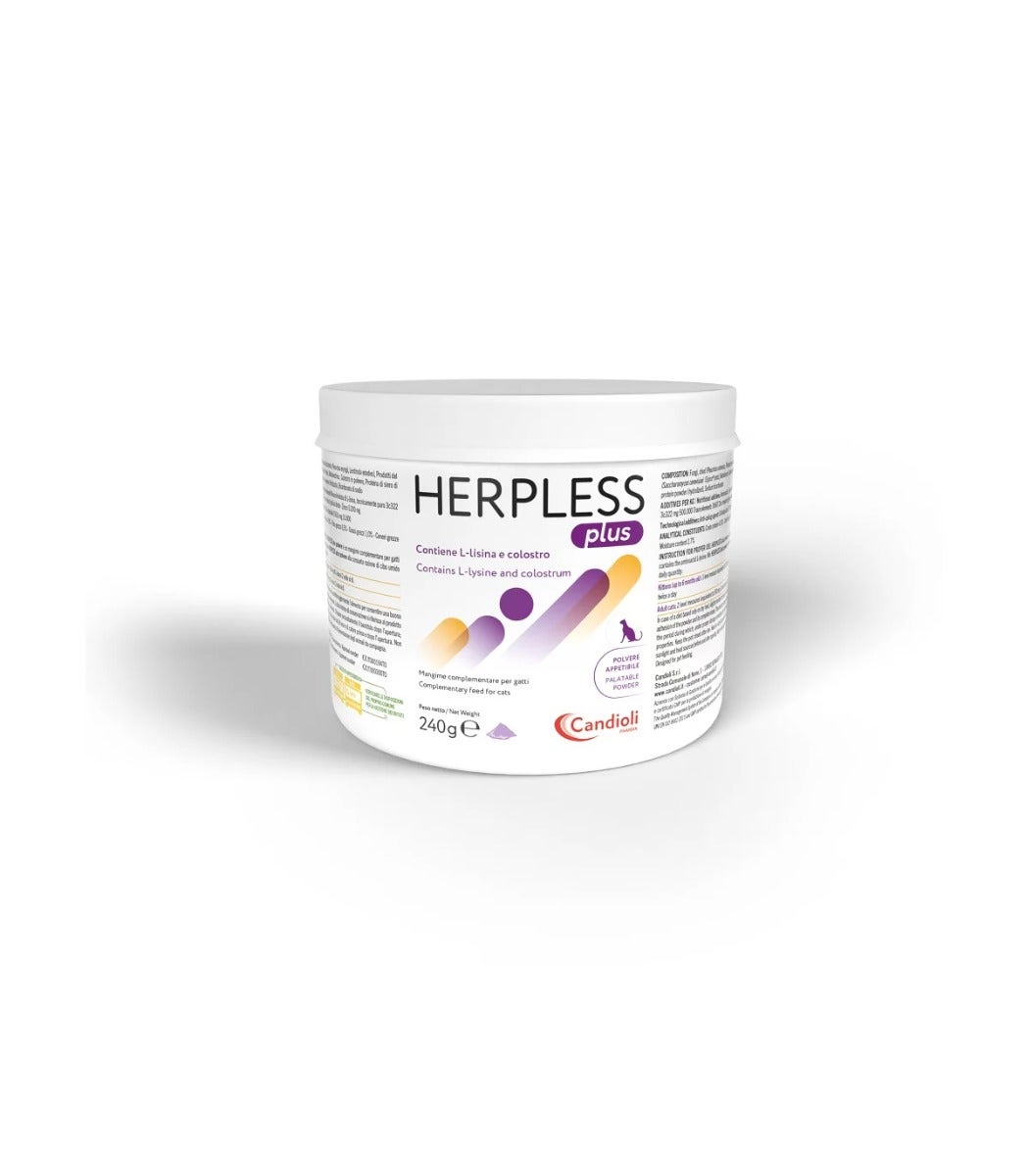 Candioli Herpless Plus Polvere Mangime Complementare Per Difese Immunitarie Gatti 240g-1