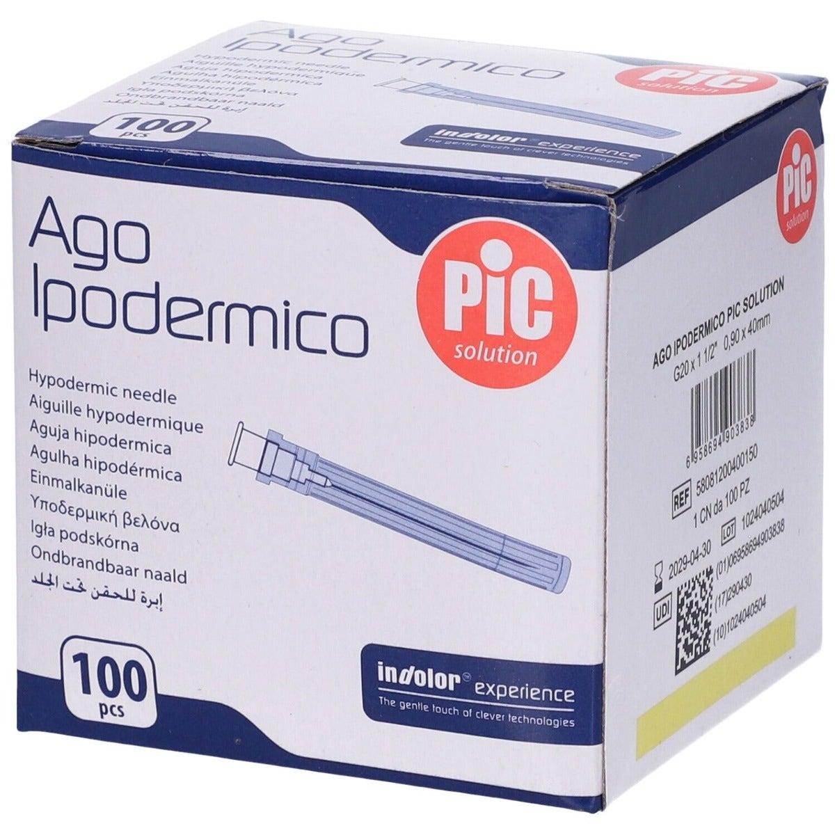 Ago Ipodermico Pic Gauge 20 1 1/2 100 Pezzi-1