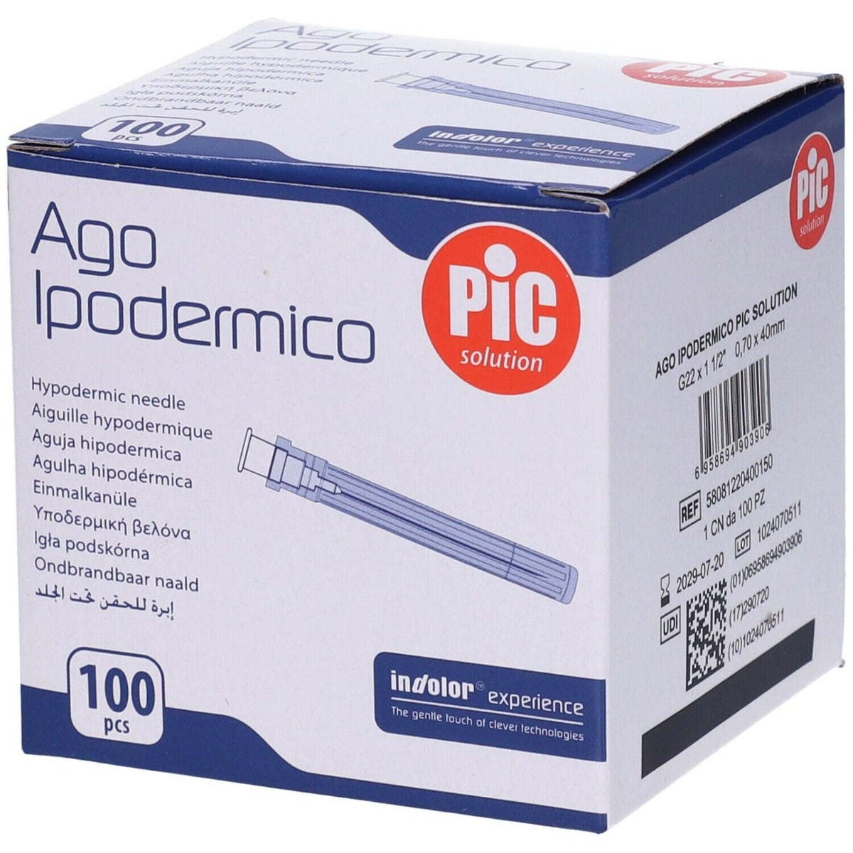 Ago Ipodermico Pic Gauge 22 1 1/2 100 Pezzi-1