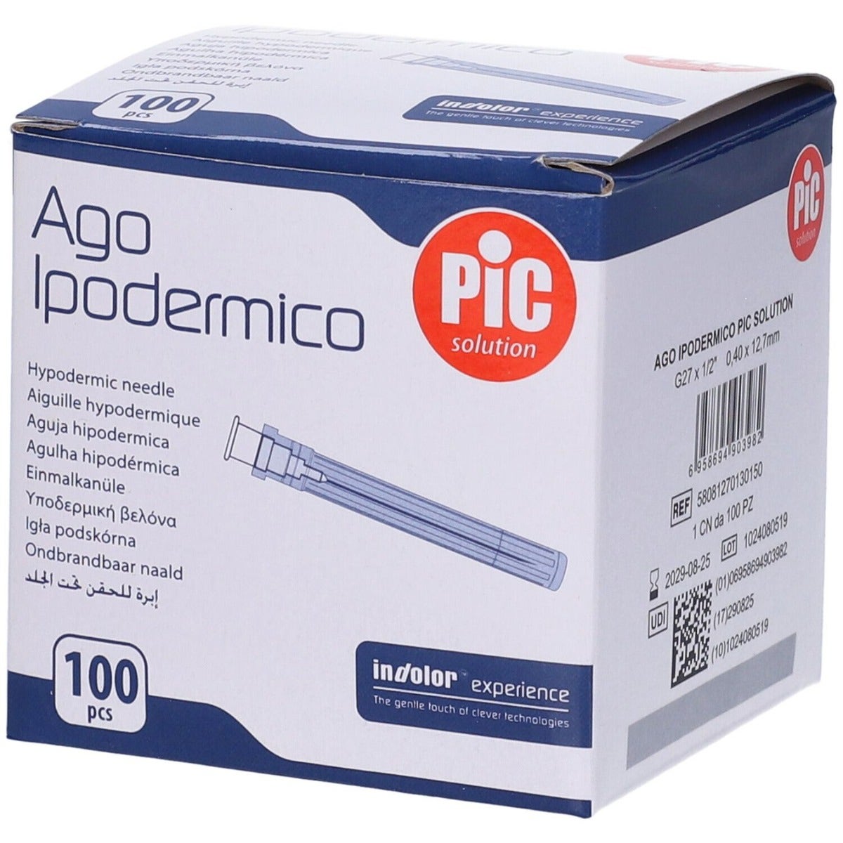 Ago Ipodermico Pic Gauge 27 1/2 100 Pezzi-1