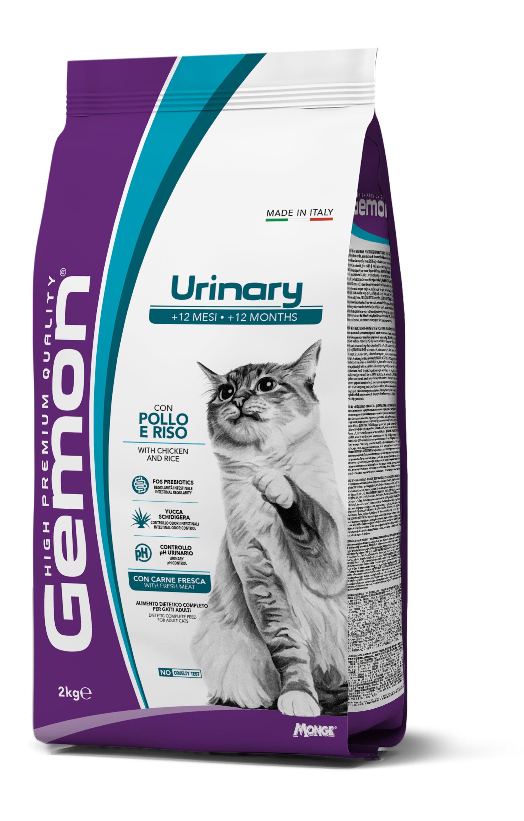 Gemon Cat Urinary Pollo e Riso Cibo Secco Per Gatti Adulti Sacco 2Kg-3